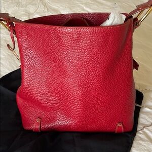 Elegant Red Leather Tote Bag